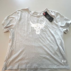 Under Armour HeatGear Grey Ladies sleeveless workout shirt size medium